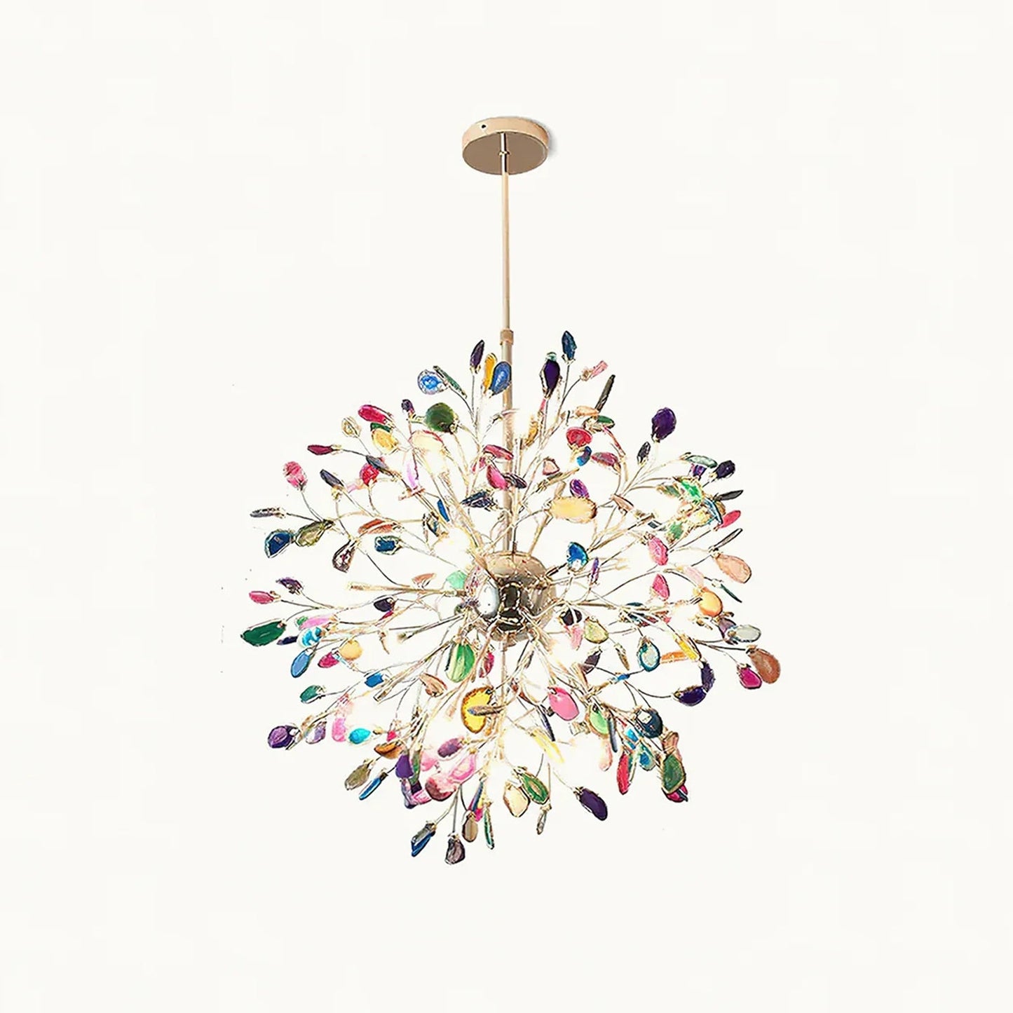 Hanglamp Kroonluchter Natuurlijk Agaat Metaal Goud Multicolor G4 12-18 Lichts Woonkamer