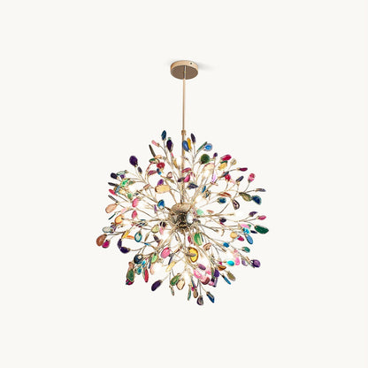 Hanglamp Kroonluchter Natuurlijk Agaat Metaal Goud Multicolor G4 12-18 Lichts Woonkamer