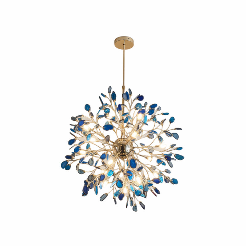 Hanglamp Kroonluchter Natuurlijk Agaat Metaal Goud Multicolor G4 12-18 Lichts Woonkamer