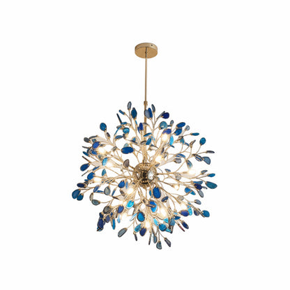 Hanglamp Kroonluchter Natuurlijk Agaat Metaal Goud Multicolor G4 12-18 Lichts Woonkamer