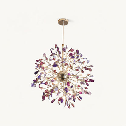 Hanglamp Kroonluchter Natuurlijk Agaat Metaal Goud Multicolor G4 12-18 Lichts Woonkamer