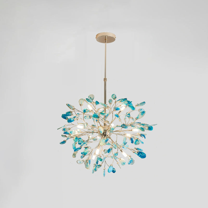 Hanglamp Kroonluchter Natuurlijk Agaat Metaal Goud Multicolor G4 12-18 Lichts Woonkamer
