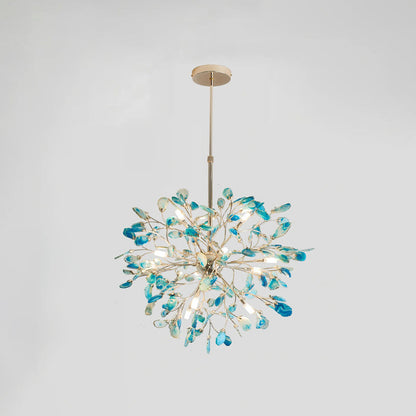 Hanglamp Kroonluchter Natuurlijk Agaat Metaal Goud Multicolor G4 12-18 Lichts Woonkamer