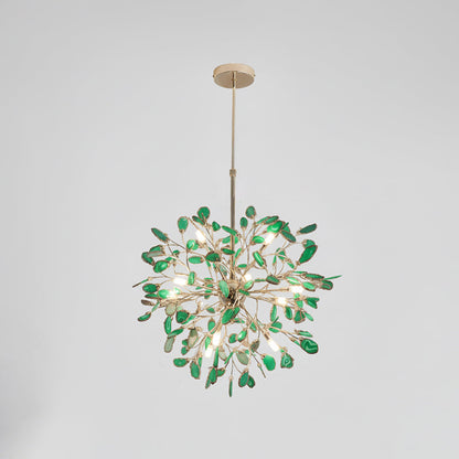 Hanglamp Kroonluchter Natuurlijk Agaat Metaal Goud Multicolor G4 12-18 Lichts Woonkamer