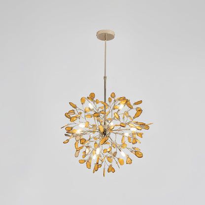 Hanglamp Kroonluchter Natuurlijk Agaat Metaal Goud Multicolor G4 12-18 Lichts Woonkamer