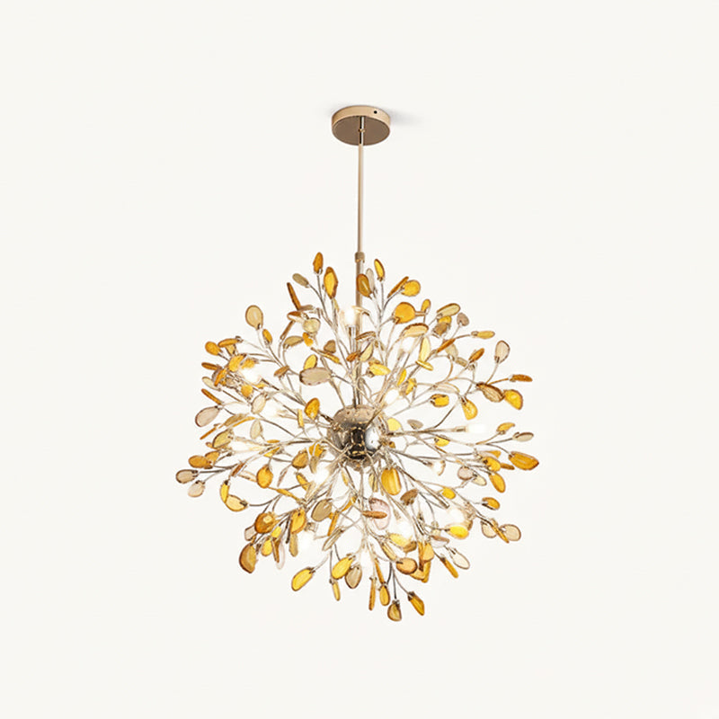 Hanglamp Kroonluchter Natuurlijk Agaat Metaal Goud Multicolor G4 12-18 Lichts Woonkamer