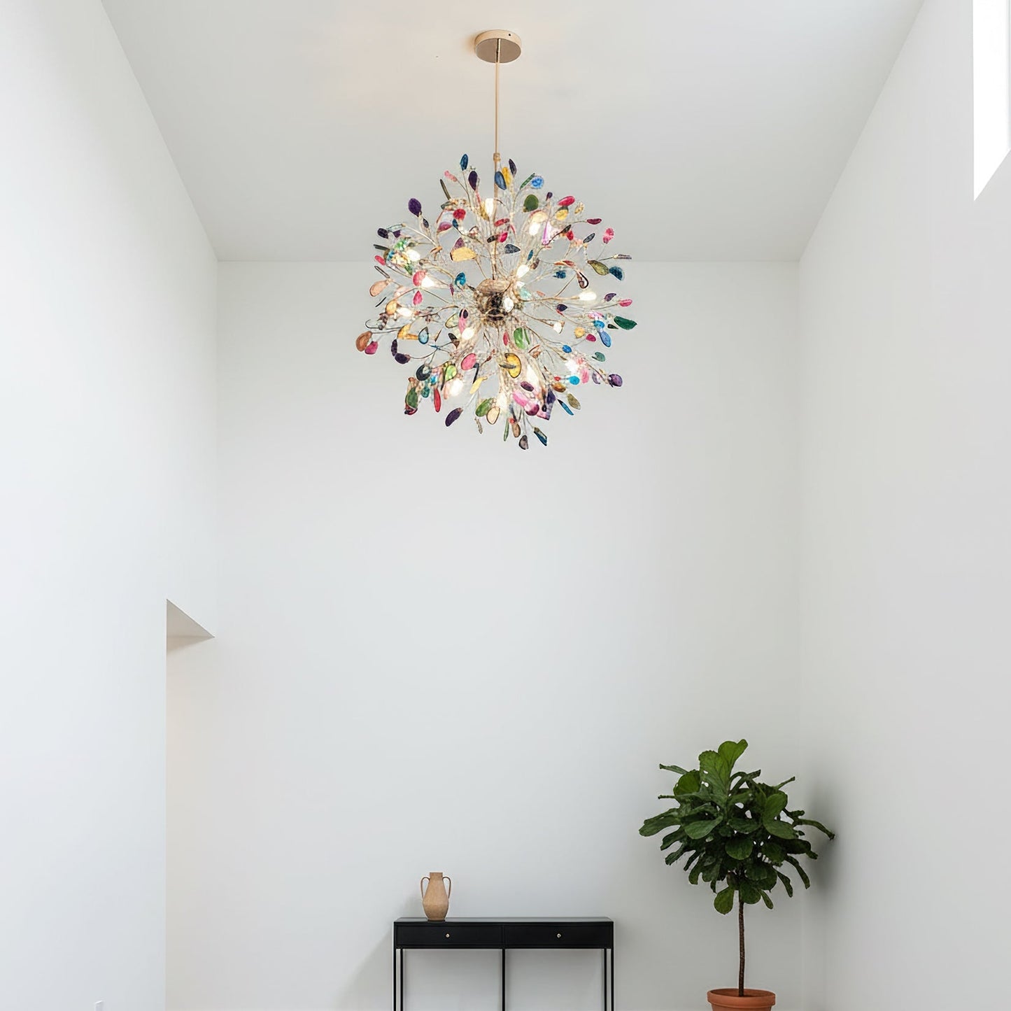 Hanglamp Kroonluchter Natuurlijk Agaat Metaal Goud Multicolor G4 12-18 Lichts Woonkamer