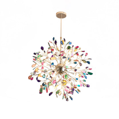 Hanglamp Kroonluchter Natuurlijk Agaat Metaal Goud Multicolor G4 12-18 Lichts Woonkamer