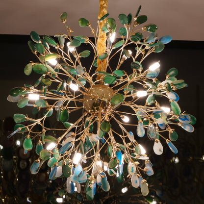 Hanglamp Kroonluchter Natuurlijk Agaat Metaal Goud Multicolor G4 12-18 Lichts Woonkamer