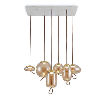 Handgeblazen Glazen Hanglamp Modern Design – Glas en Metaal – Instelbare Kabel 150cm – Geïntegreerde LED – 4 Modellen & Kleuropties