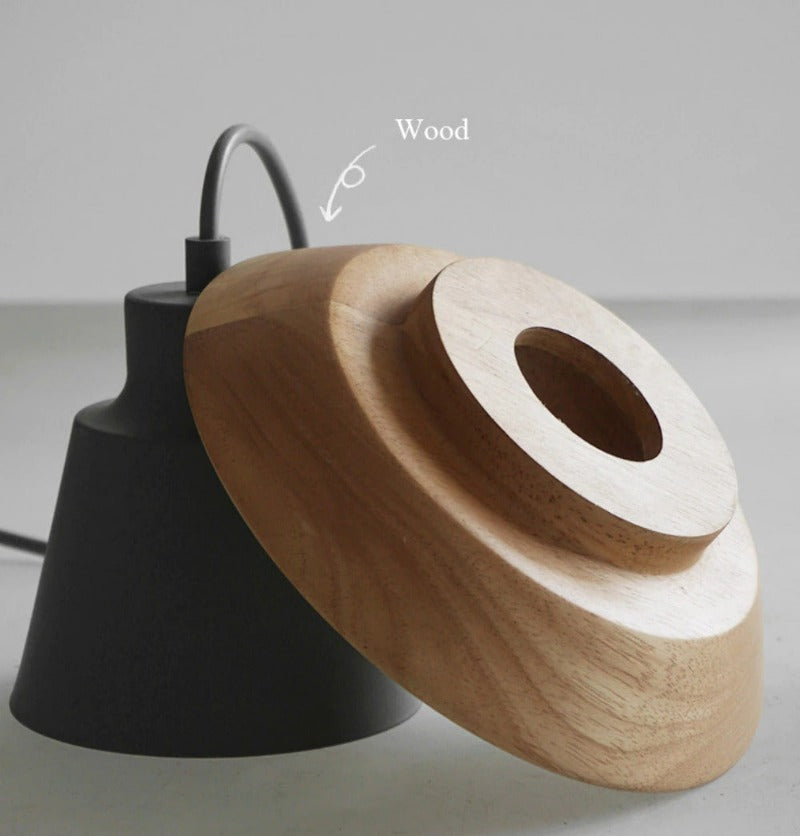 Hanglamp Hout Aluminium Scandinavisch Zwart Roze Groen Grijs Wit E27 Woonkamer Eetkamer