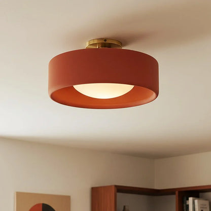 Keramische Plafondlamp Scandinavisch Design met Halfrond Porselein Kap