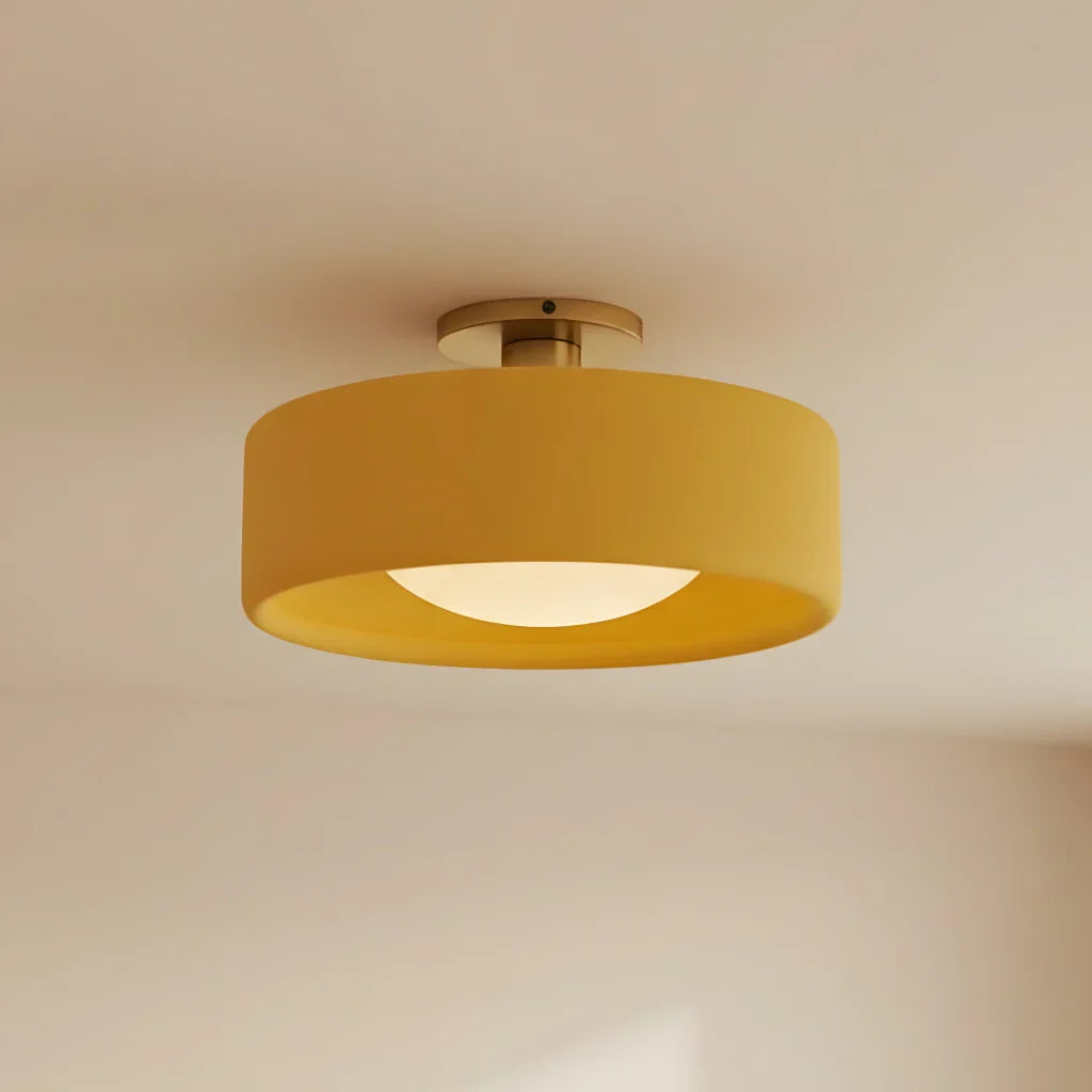 Keramische Plafondlamp Scandinavisch Design met Halfrond Porselein Kap