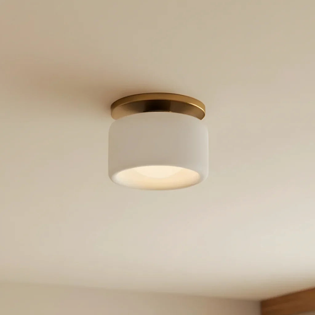 Keramische Plafondlamp Scandinavisch Design met Halfrond Porselein Kap