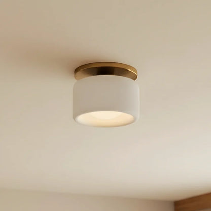 Keramische Plafondlamp Scandinavisch Design met Halfrond Porselein Kap