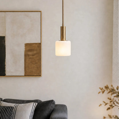 Moderne Witte Porseleinen Hanglamp met Metalen Accent | Scandinavisch Design 14"