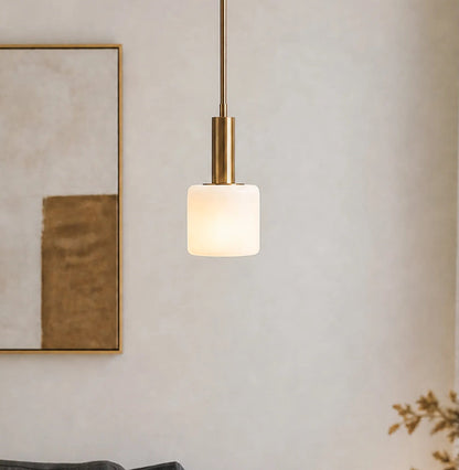 Moderne Witte Porseleinen Hanglamp met Metalen Accent | Scandinavisch Design 14"