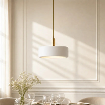 Moderne Witte Porseleinen Hanglamp met Metalen Accent | Scandinavisch Design 14"