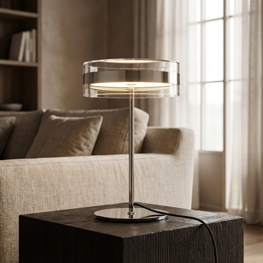 Tafellamp Glas Cilinder Metaal Chroom LED Ø20cm 40cm Woonkamer Slaapkamer Bureaulamp Modern Minimalistisch Sfeerverlichting