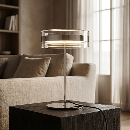 Tafellamp Glas Cilinder Metaal Chroom LED Ø20cm 40cm Woonkamer Slaapkamer Bureaulamp Modern Minimalistisch Sfeerverlichting