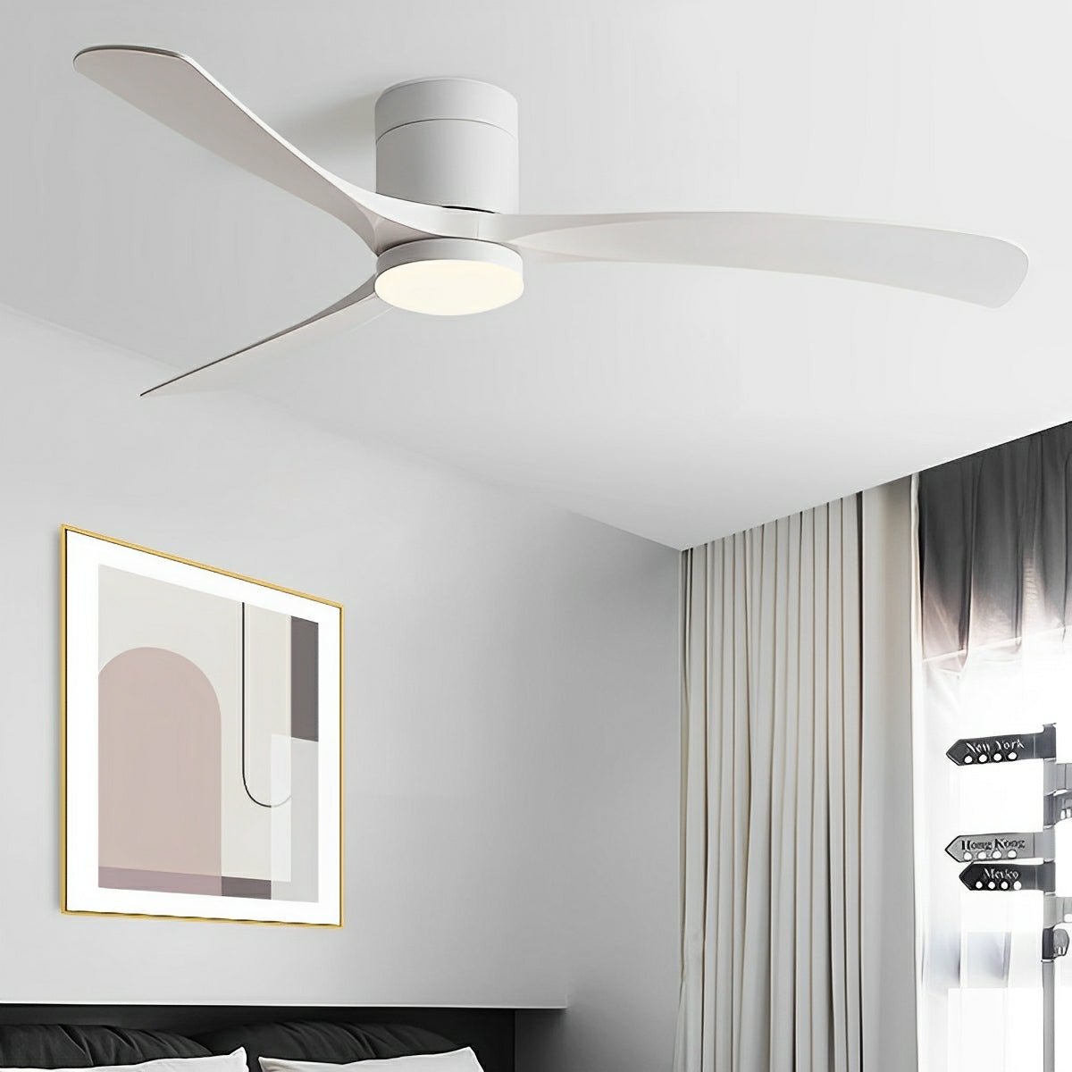 Plafondventilator 142 cm met LED 2400 Lumen 6 Snelheden Omkeerbaar Wit of Zwart
