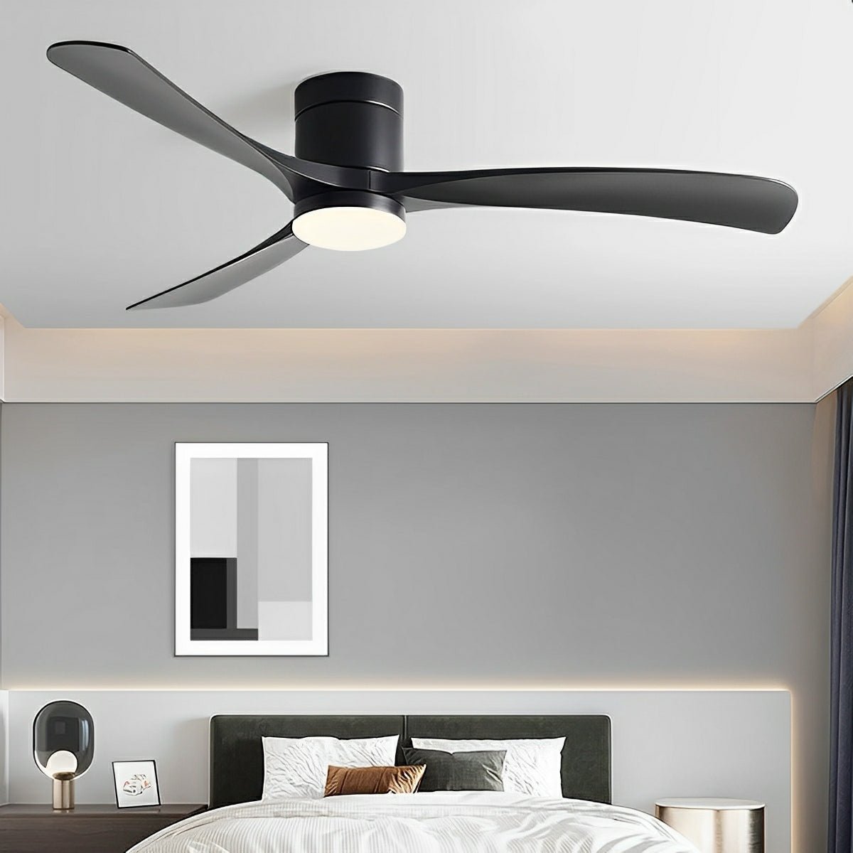 Plafondventilator 142 cm met LED 2400 Lumen 6 Snelheden Omkeerbaar Wit of Zwart
