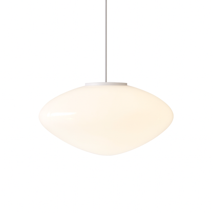 Deense hanglamp glas LED wit eettafel woonkamer Scandinavisch design minimalistisch modern