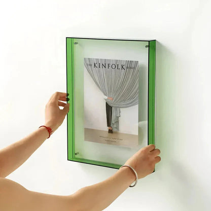 Acryl Fotolijst met Gekleurde Rand – Wand & Tafel – 10 Kleuren – 5 Maten