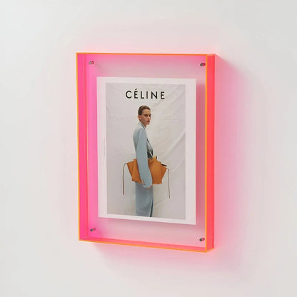 Acryl Fotolijst met Gekleurde Rand – Wand & Tafel – 10 Kleuren – 5 Maten