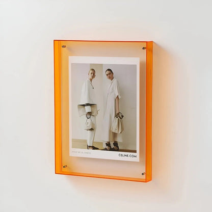 Acryl Fotolijst met Gekleurde Rand – Wand & Tafel – 10 Kleuren – 5 Maten