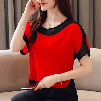 Lichte Zomer Blouse met Wijd Mouwen Katoen