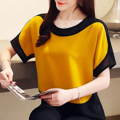 Lichte Zomer Blouse met Wijd Mouwen Katoen