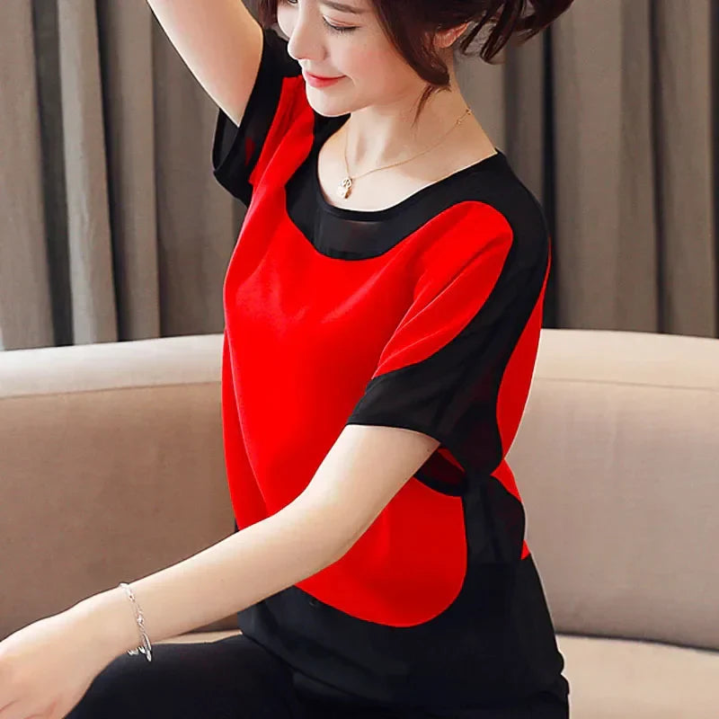 Lichte Zomer Blouse met Wijd Mouwen Katoen