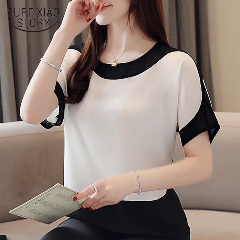 Lichte Zomer Blouse met Wijd Mouwen Katoen