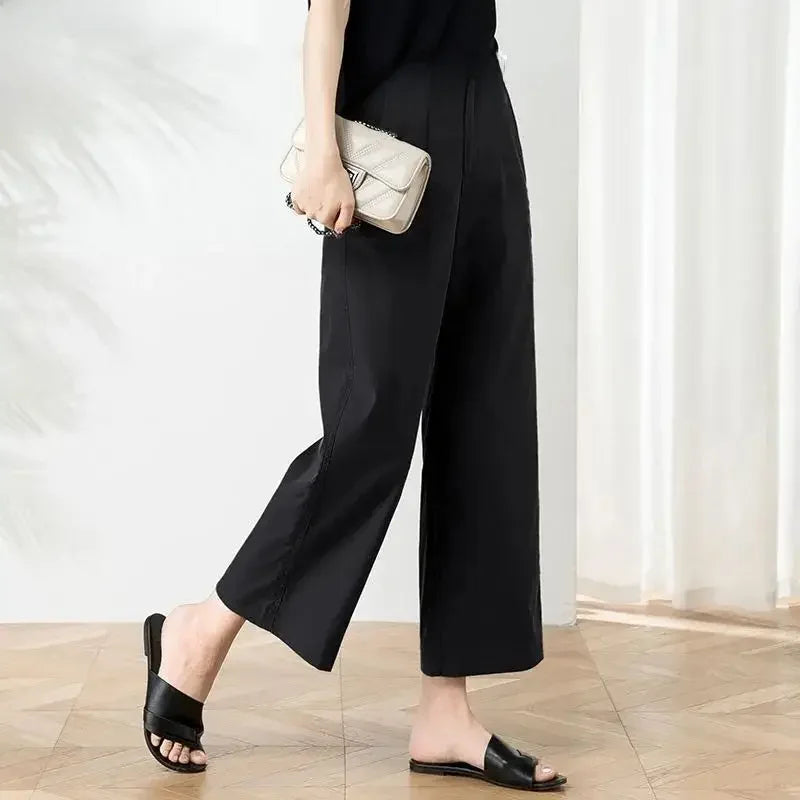 Kakikleurige Klokkenbroek Zomer Mode Losse Fit