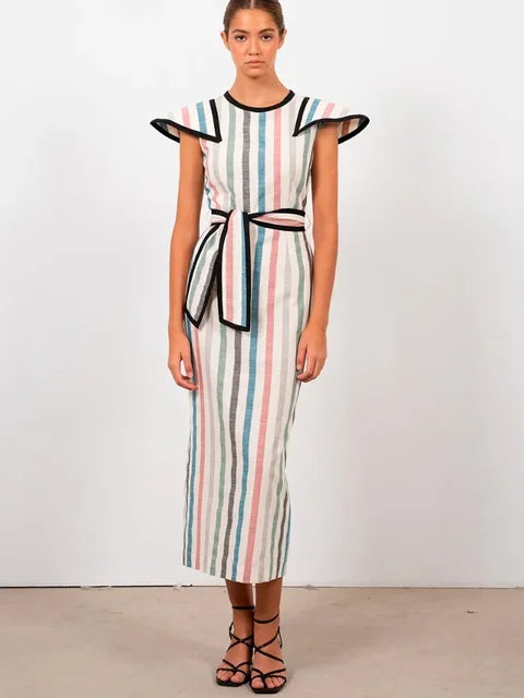 Midi Jurk Kleurrijk Elegant Lange Jurk voor Vrouw - StudioMarella