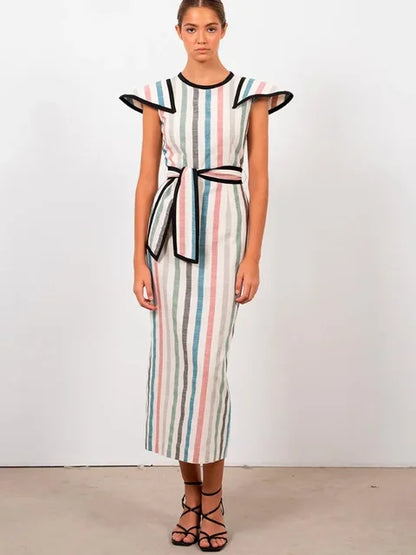Midi Jurk Kleurrijk Elegant Lange Jurk voor Vrouw - StudioMarella