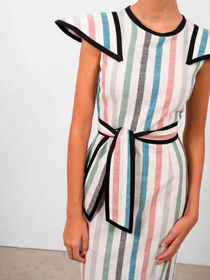Midi Jurk Kleurrijk Elegant Lange Jurk voor Vrouw