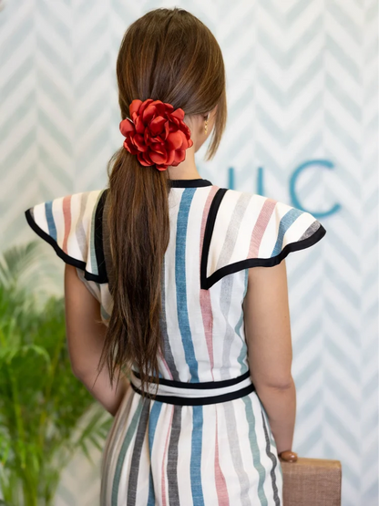Midi Jurk Kleurrijk Elegant Lange Jurk voor Vrouw
