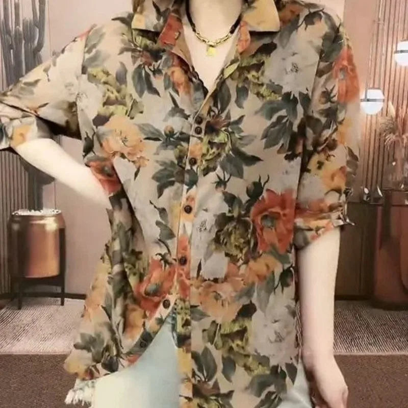 Luxe Blouse van Chiffon met Elegante Pasvorm