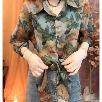 Luxe Blouse van Chiffon met Elegante Pasvorm