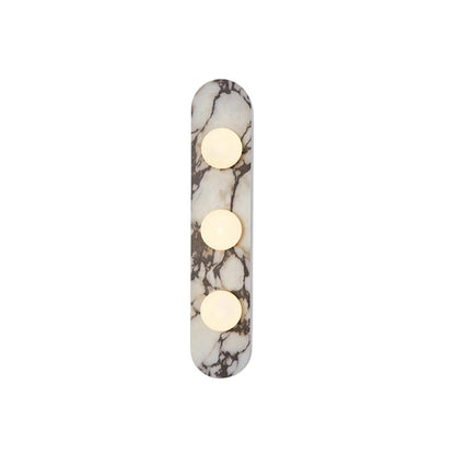 Design Wandlamp van Bulgari Marmer met Opaalglazen Bol – Italiaanse Mid-Century Wandverlichting voor Woonkamer, Hal en Slaapkamer
