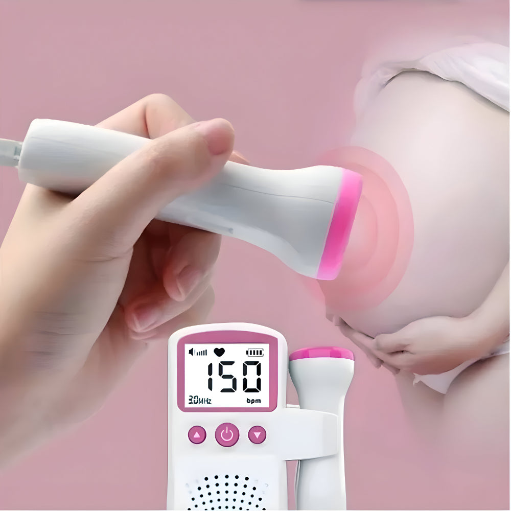 Baby Hartslagmeter voor Zwangerschap – Foetale Doppler Monitor met LCD Scherm en Ingebouwde Luidspreker voor Thuisgebruik