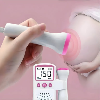 Baby Hartslagmeter voor Zwangerschap – Foetale Doppler Monitor met LCD Scherm en Ingebouwde Luidspreker voor Thuisgebruik
