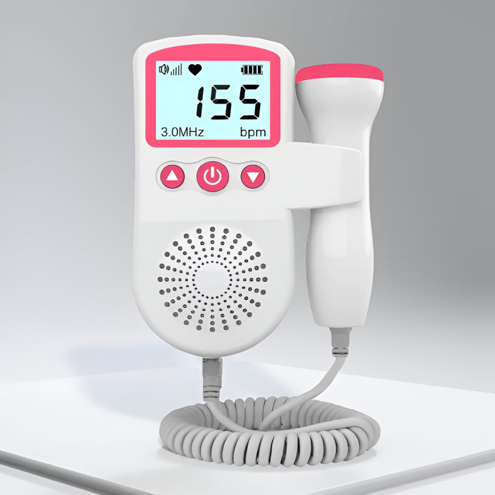 Baby Hartslagmeter voor Zwangerschap – Foetale Doppler Monitor met LCD Scherm en Ingebouwde Luidspreker voor Thuisgebruik