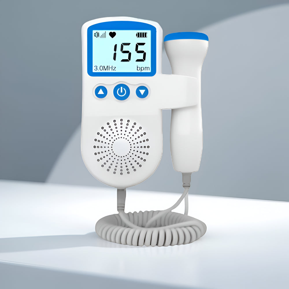 Baby Hartslagmeter voor Zwangerschap – Foetale Doppler Monitor met LCD Scherm en Ingebouwde Luidspreker voor Thuisgebruik