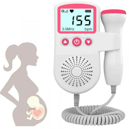Baby Hartslagmeter voor Zwangerschap – Foetale Doppler Monitor met LCD Scherm en Ingebouwde Luidspreker voor Thuisgebruik