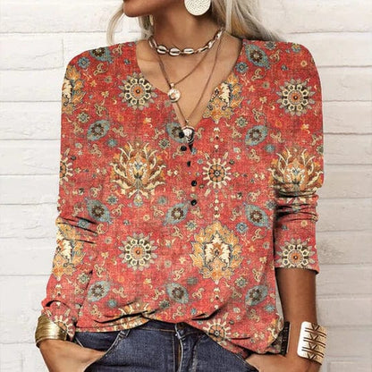 Vrouwelijke Bloemen Blouse Lange Mouw - StudioMarella