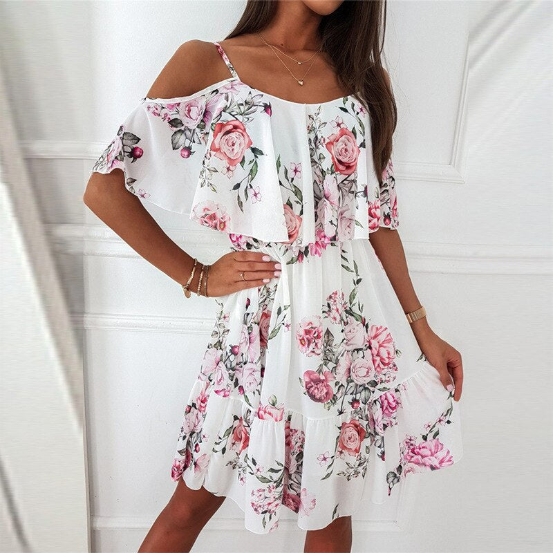 Bloemen Jurk Elegante Zomerjurk voor Vrouw