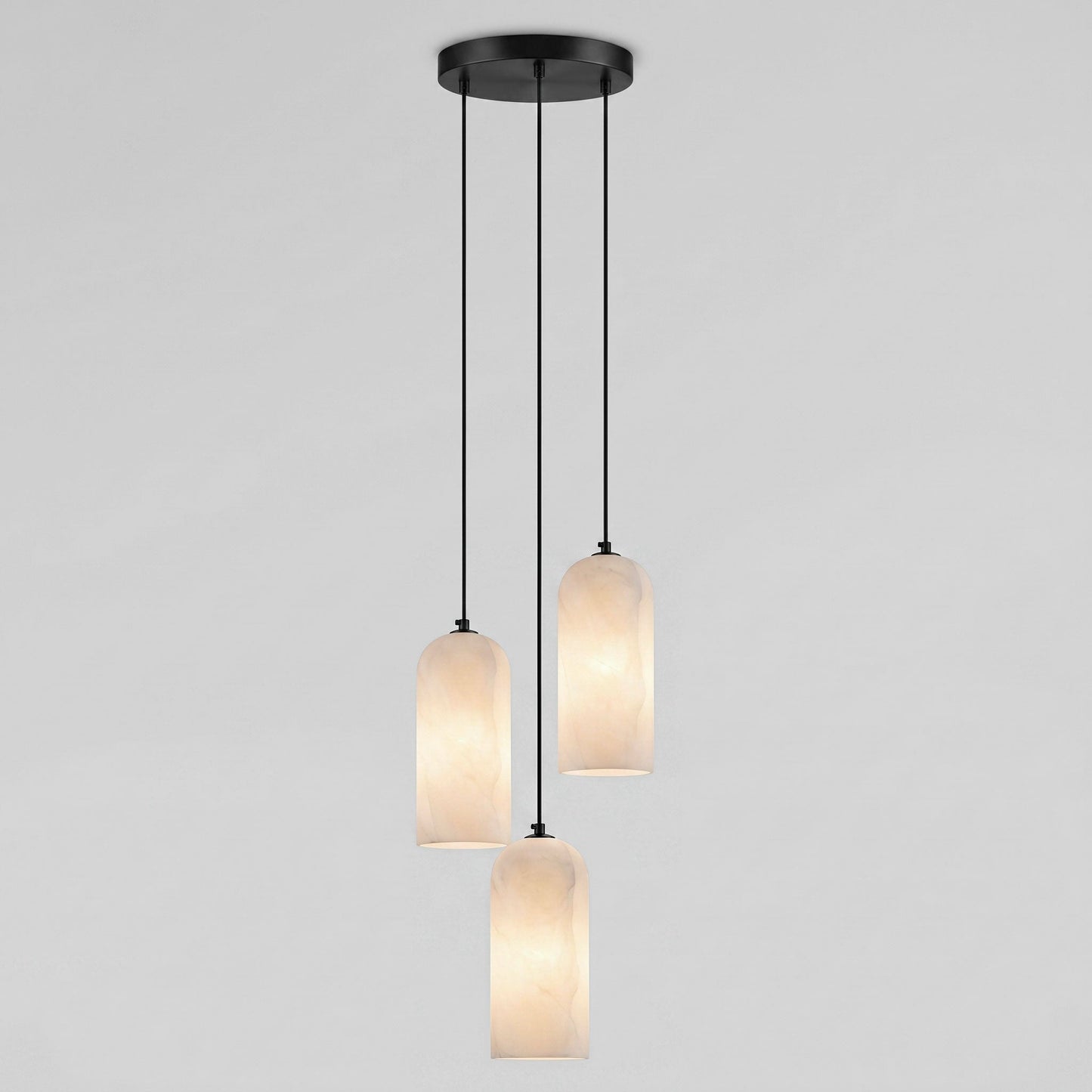 Alabasten Hanglamp met Gevlochten Snoer – Natuursteen Verlichting van Enkel Lichtpunt tot 21-Lichts Cluster – Mid-Century Modern Stijl Eetkamer Hanglamp met E12/E14 Fitting